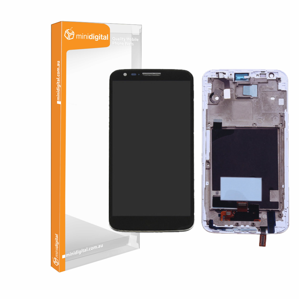 LG G2 D802 lcd digitizer w/frame White (small Connector)
