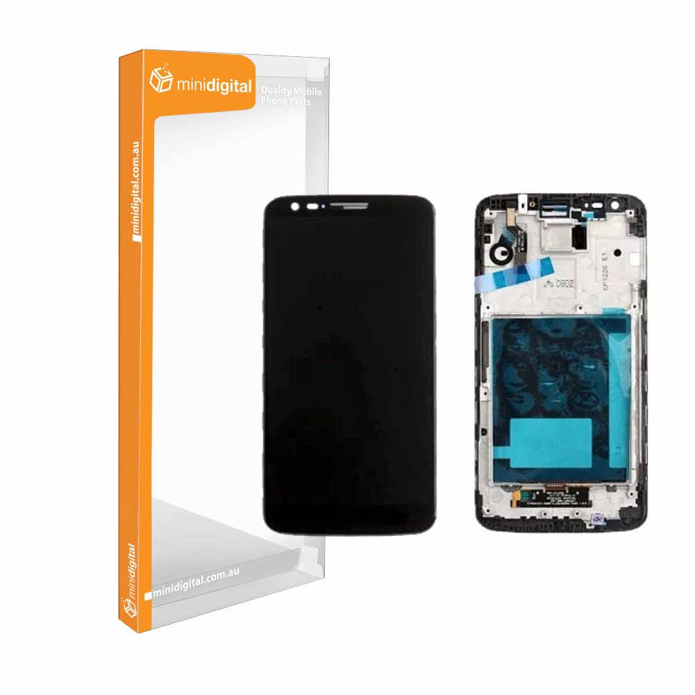 LG G2 D802 lcd digitizer w/frame Black (small Connector)