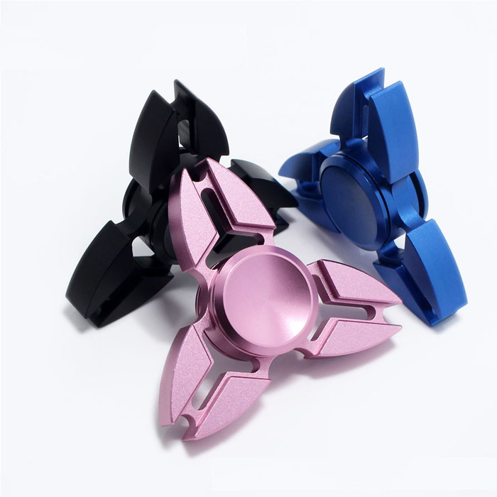 Pink Tri star crab claw ninja aluminium alloy fidget spinner
